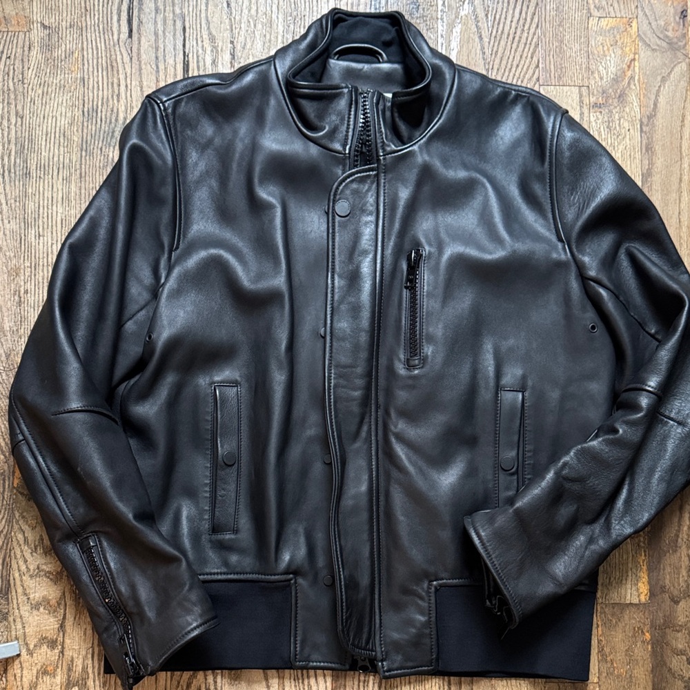 The Arrivals 100% genuine Leather Jacket, black, size L
